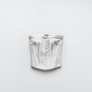 Metallic Strapless Top